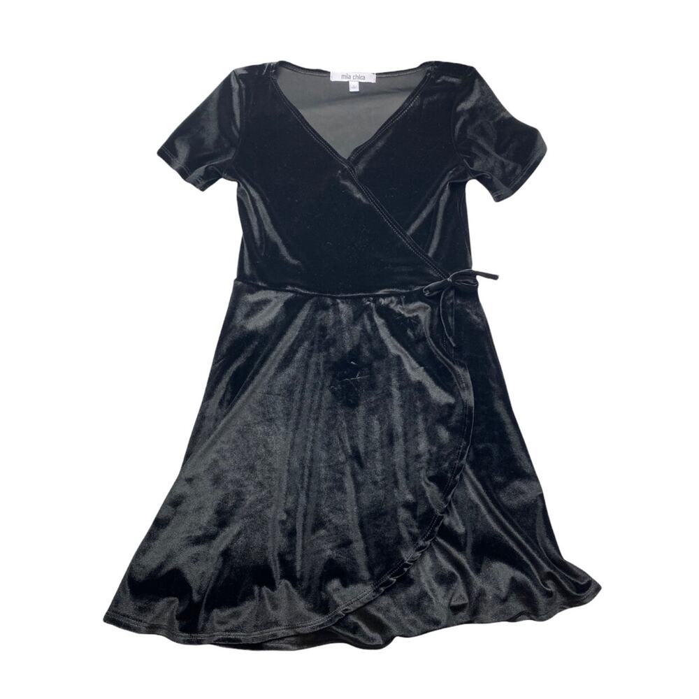 Girls Mia Chica Black Velour Dress Size Large